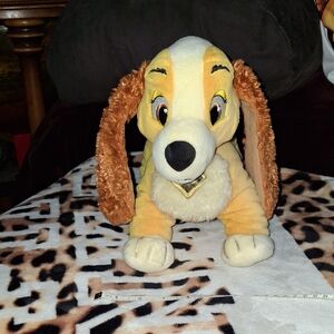 12" Disney Plush Lady And The Tramp, Dog Toy - Cream and Brown